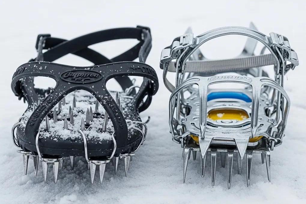 Winter trekking equipment for snowy mountain trails